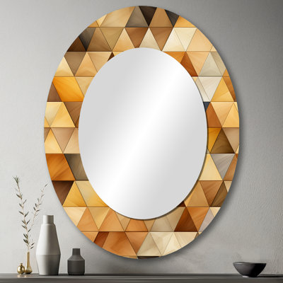 Miroir mural beige et brun rustique