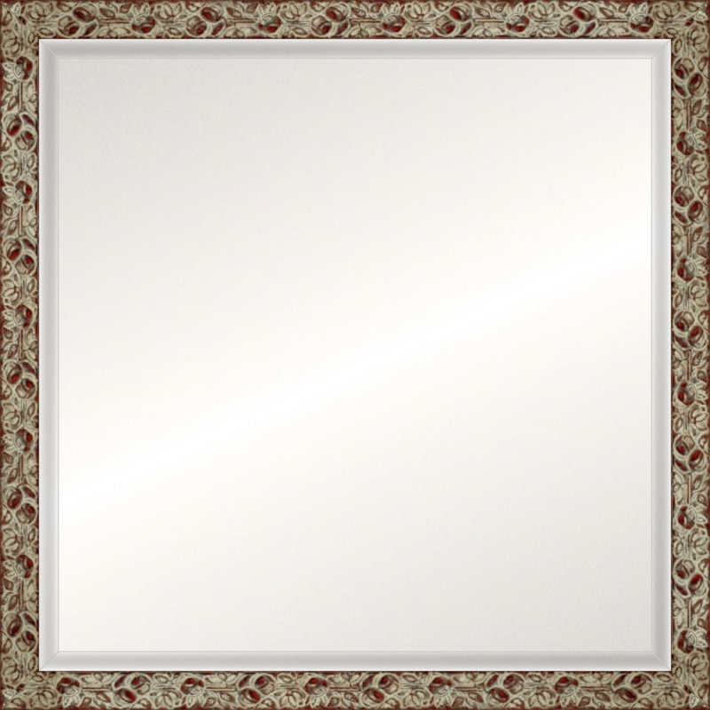 Decorative Marrakesh Mirror, Square 18.75" x 18.75", Beveled, Marrakesh Ivory