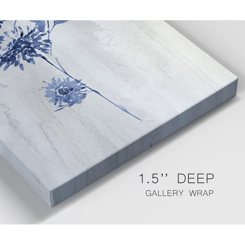 Indigo Botanical IV - Reproduction d'art sur toile tendue, H 27 po x l 18 po x P 1 po