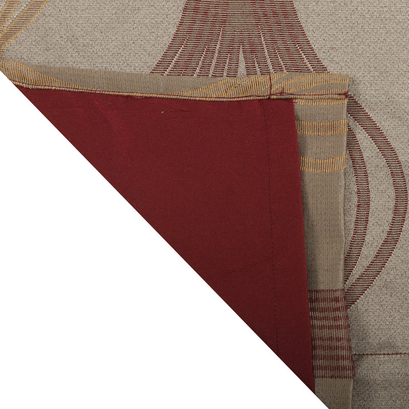 Kath Semi Sheer Curtain Pair, Wine/Gold