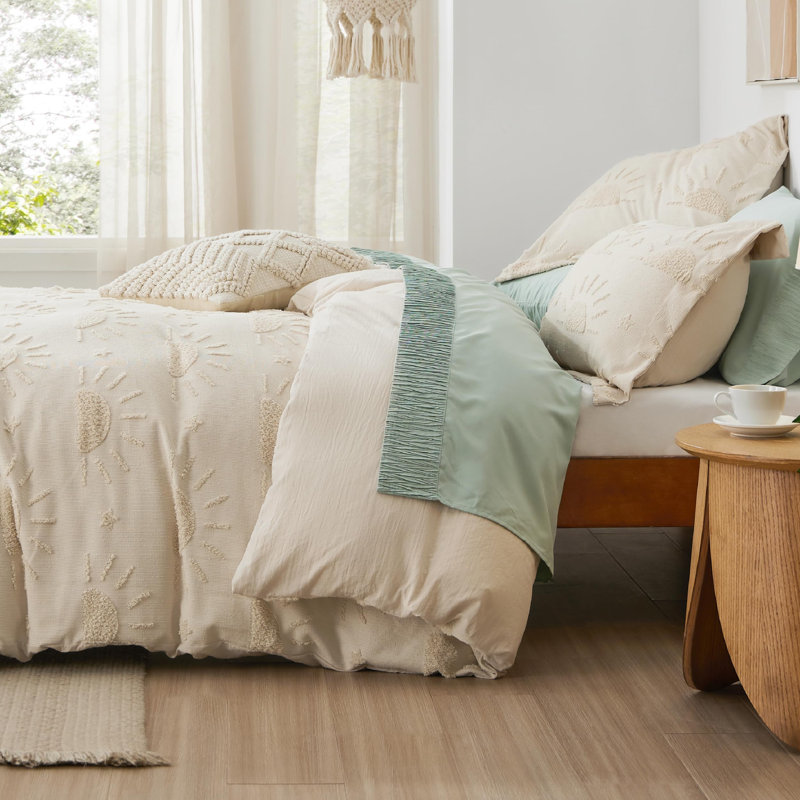 Housse de couette Litsure Boho Jacquard, Housse de couette pour grand lit + 2 taies décora