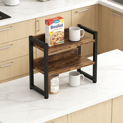 3-Tier Countertop Organizer Shelf, Large Kitchen Storage Spice Rack With Metal Frame For Pantry, Coffee Bar, Bathroom, And Office Desk