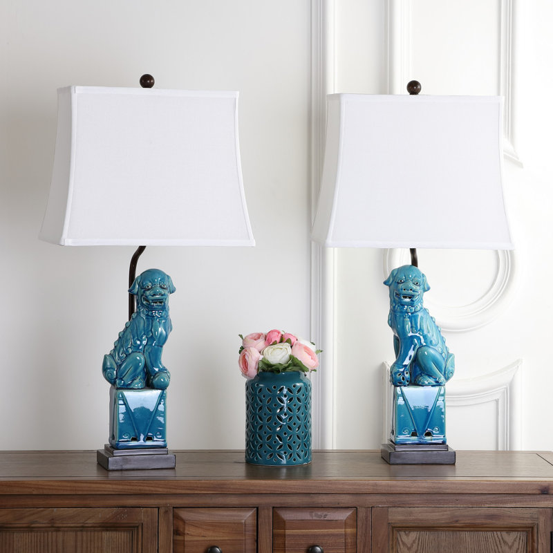 Mcchristian Ceramic Table Lamp, Blue