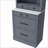 Modern 83.7” Tall Gray Kitchen Pantry with Faux Marble Top, 5 Drawers | MDF | Adjustable Shelves