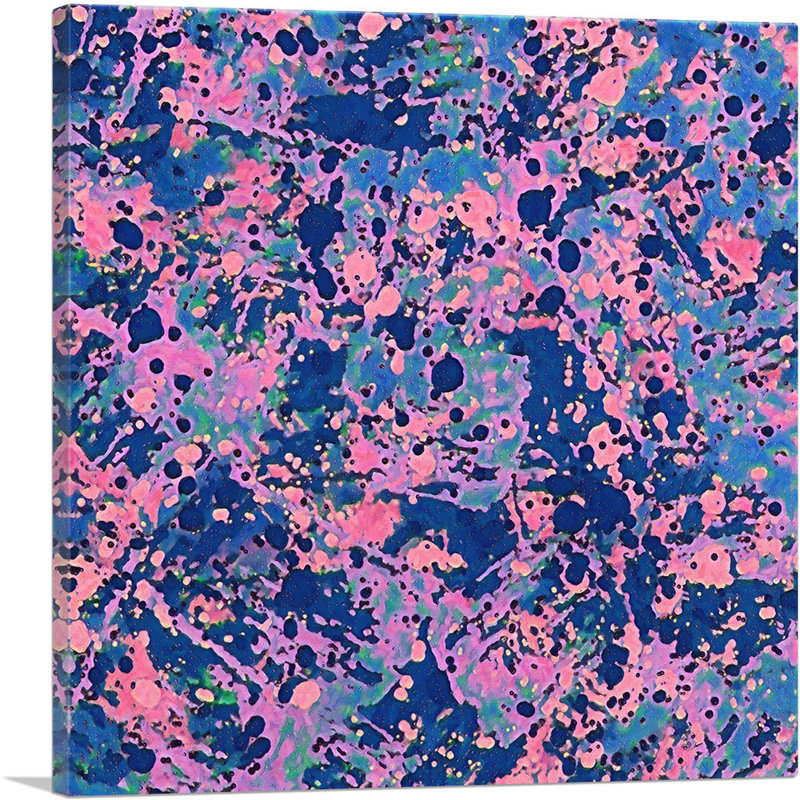 Reproduction d'art sur toile bleu marine, H 26 po x l 26 po x P 1,5 po