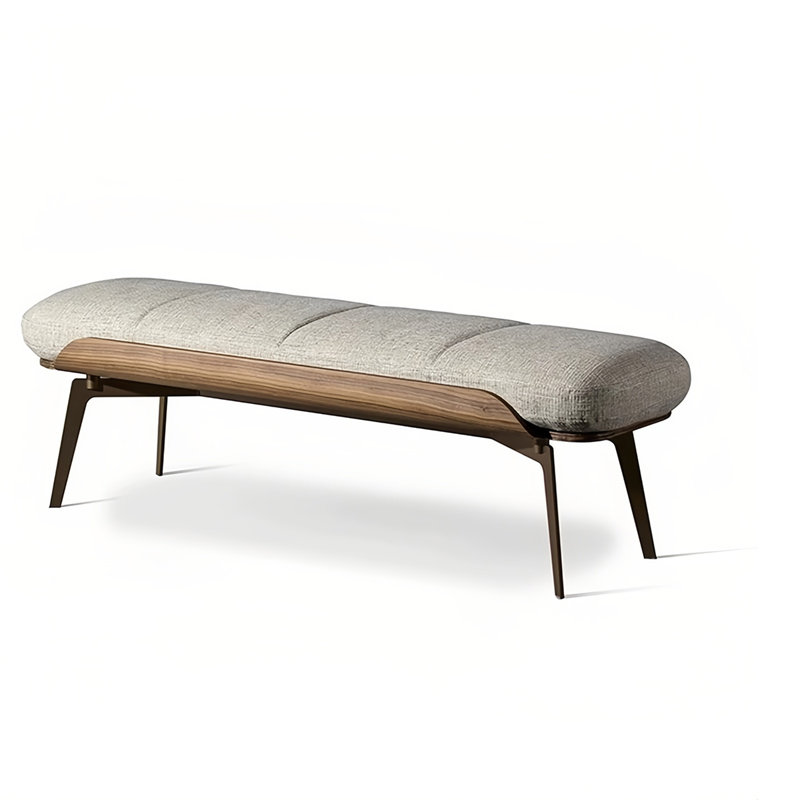Banc rembourré 100% lin, H 17,71 po x l 70,86 po x P 15,74 po