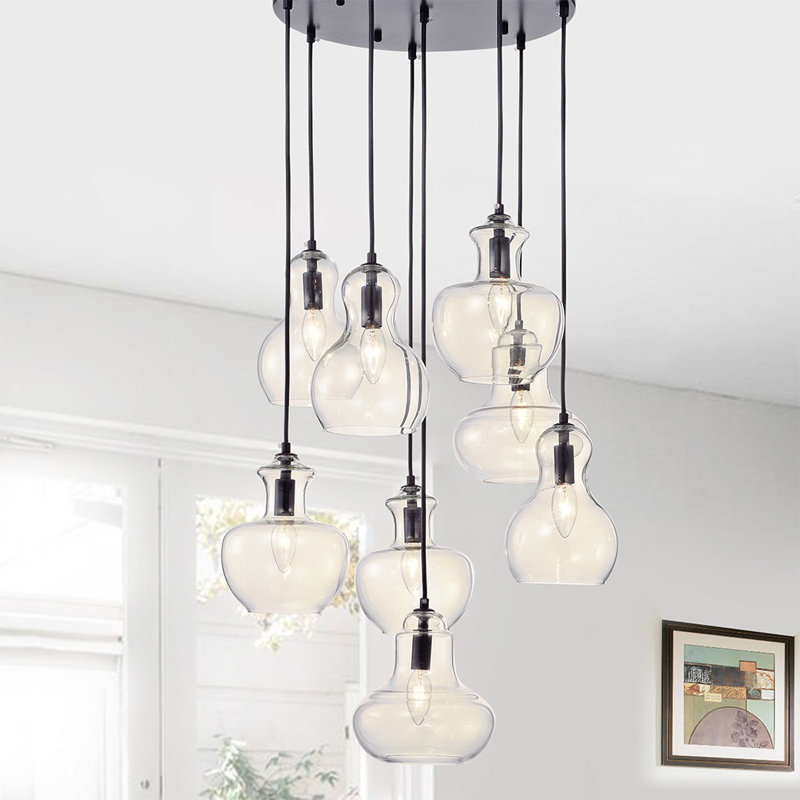 Luminaire suspendu géométrique à 8 lumières Hibbler