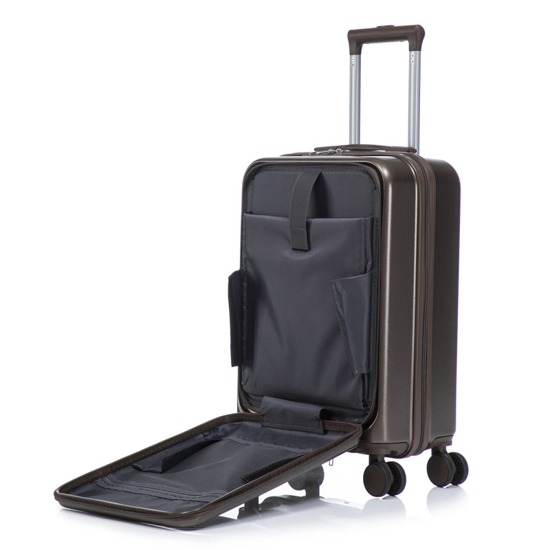 14 "/ 20" 2 pièces / ensemble dans un bagage à roulettes en ABS, avec serrure à combinaison et ouverture avant, étui à cosmétiques 14 "