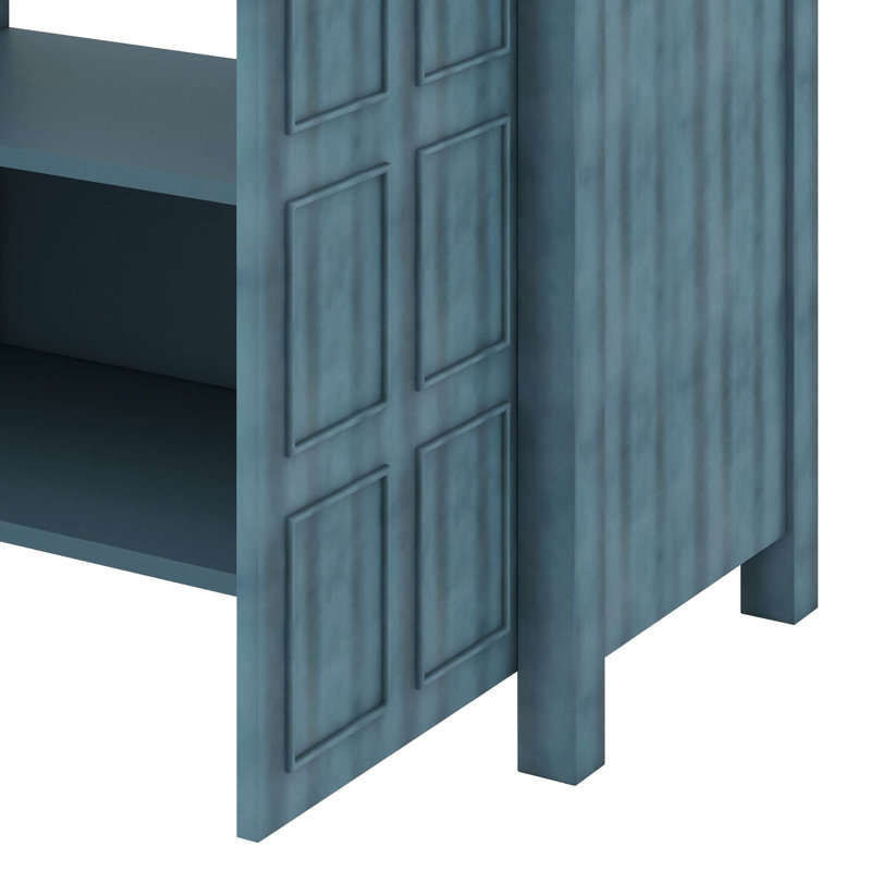 Ensemble de rangement pour meuble-lavabo 36 po avec lavabo en céramique, Bleu rétro