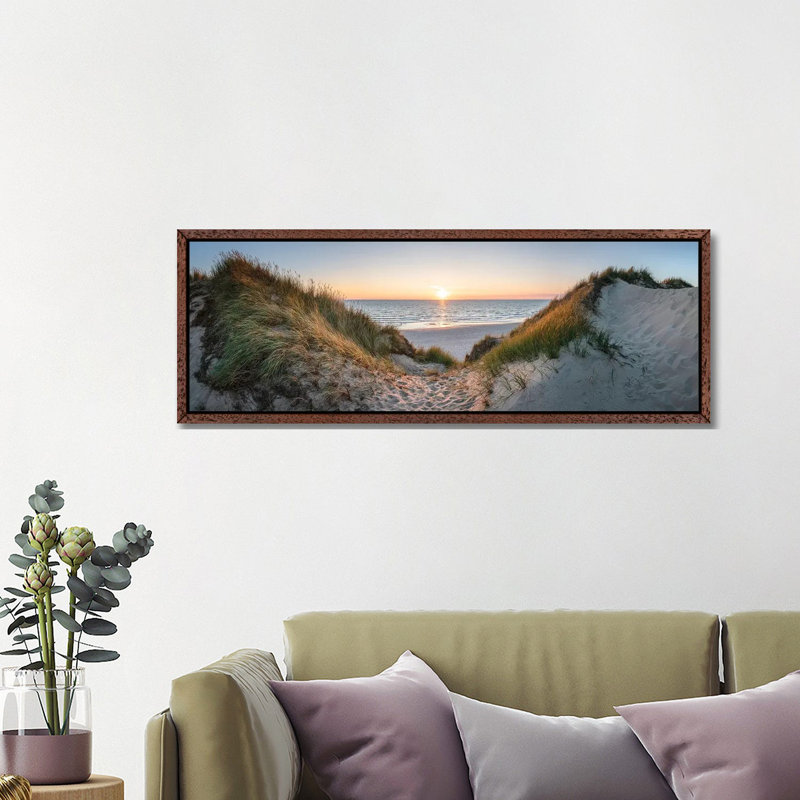 Panoramic View Of A Beach With Lighthouse, Sylt, Schleswig-Holstein, Germany 1 Piece Panoramic Wall Art on Canvas