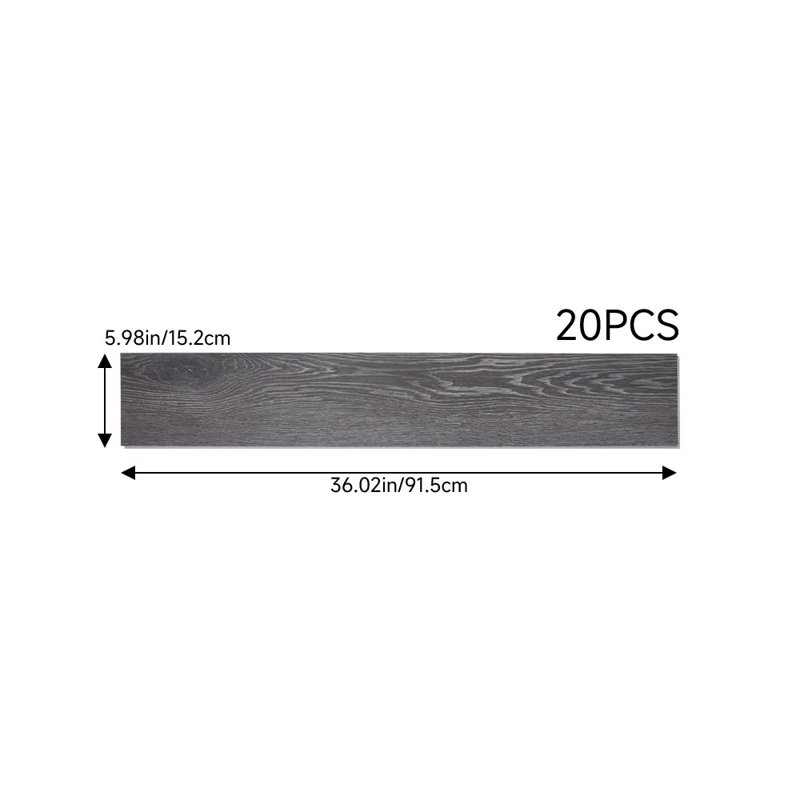 12.5cm W x 91.5cm L x 0.4cm Laminate Flooring, Dark Grey