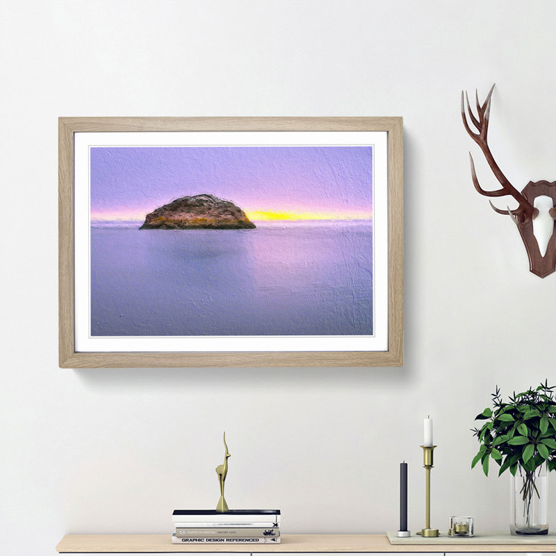 Sunset in Trinidad - Picture Frame Painting Print, 36cm H x 48cm W x 2cm D, Oak Framed