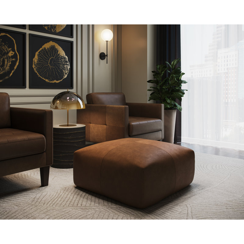 Repose-pieds Elio - Cuir cognac