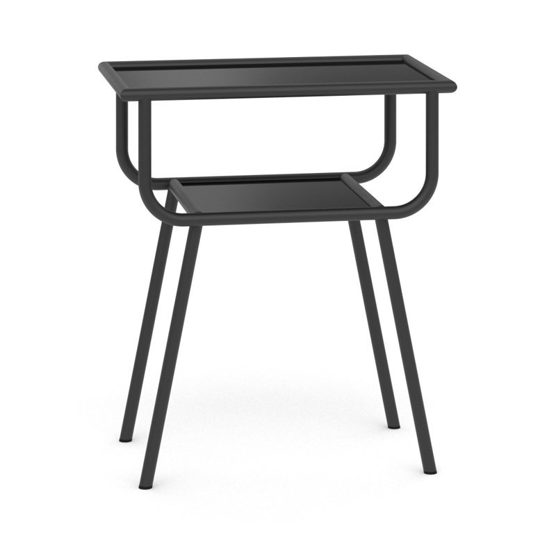 Ringtown 50cm W Steel Bedside Table, Black