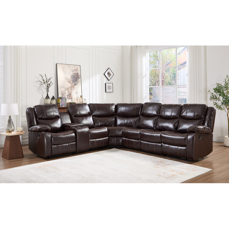 Chaise en similicuir avec console