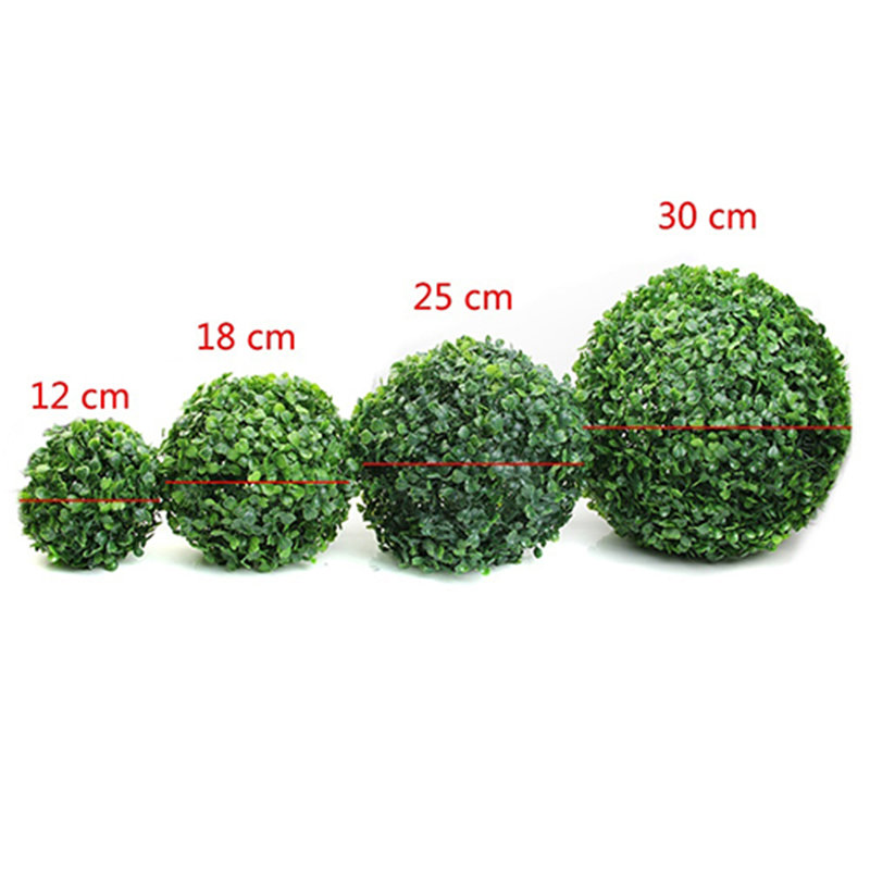 Boule de topiaire en plastique vert verdoyant, 7,07 po x 7,07 po
