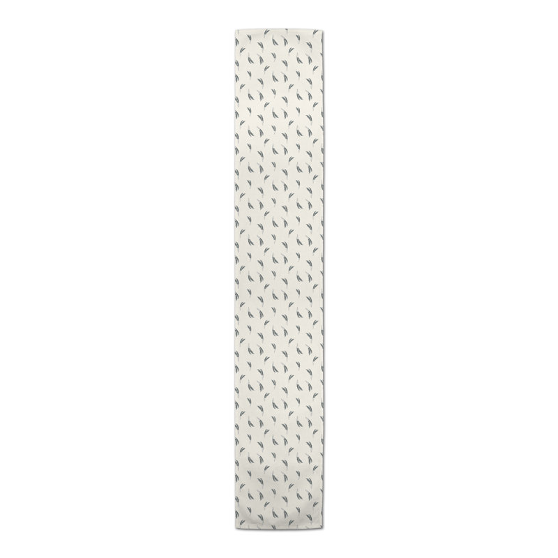 Brezhane Rectangle Floral Polyester Table Runner, 90" x 16", Cream