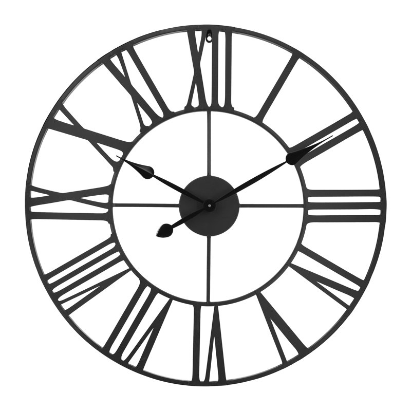 Baskin Metal Wall Clock, Black, 80cm H x 80cm W