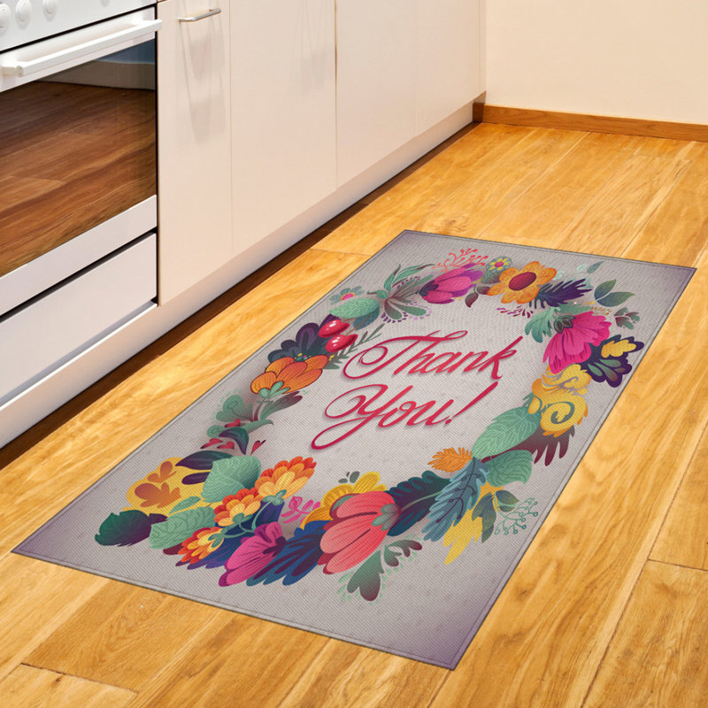 Tapis décoratif à longues fibres en fibre de polyester haute densité Flower, Rectangle 2 pi 7 po x 5 pi