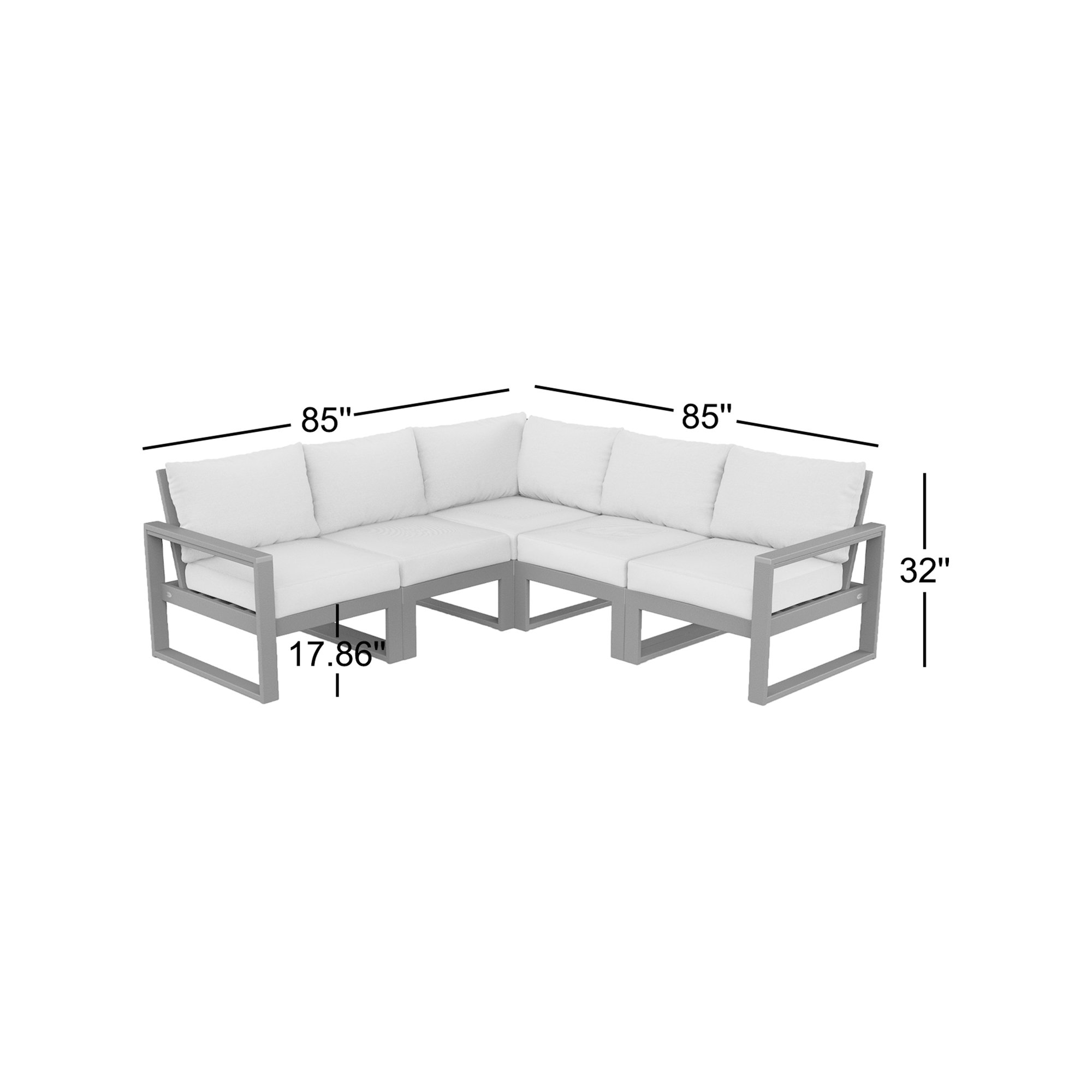 EDGE 5 - Person Seating Group with Cushions, Sand, Ash Charcoal