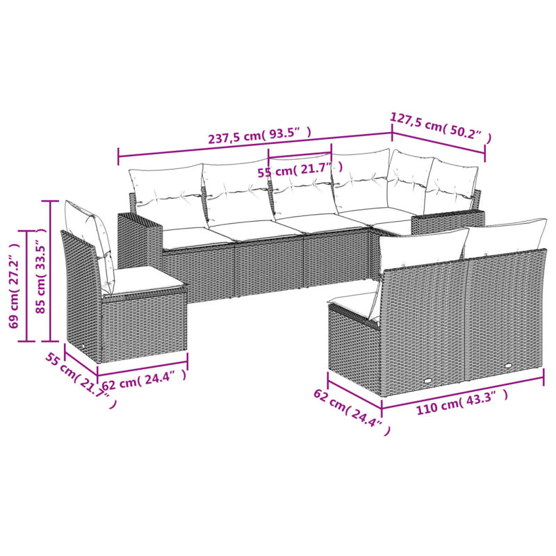 Vidaxl Garden Sofa Set