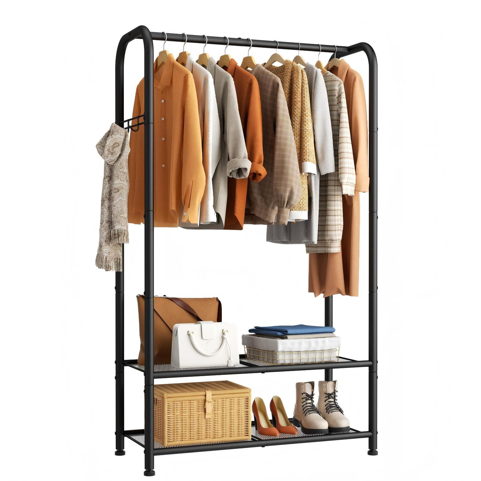 Latitude Run® Hanging Clothes Rack Portable Closet Garment Coat Rack ...