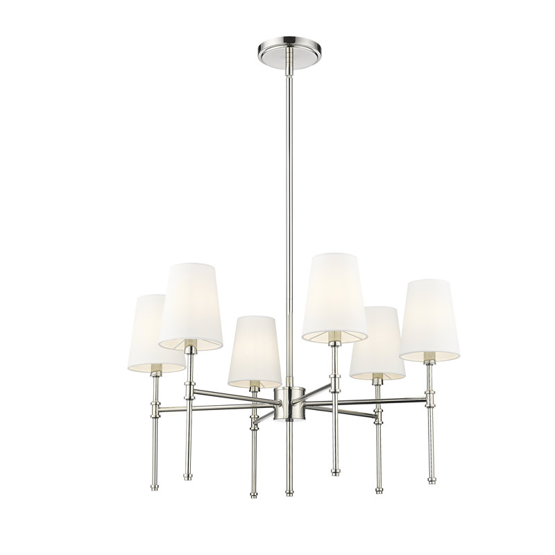 Adorra 30" Wide 8-Light Chandelier - Polished Nickel, 15.75" H x 25.75" W x 25.75" D, 6, Polished Nickel
