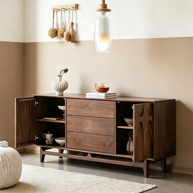 Armoire de rangement nordique minimaliste, H 32,28 po x l 70,86 po x P 16,53 po