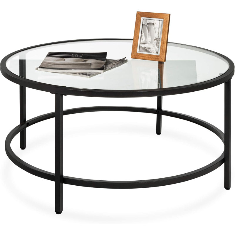 Kensei Coffee Table, 18" H x 36" W x 36" L, Gray Brown