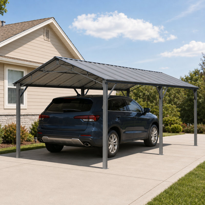 10 Ft. W x 20 Ft. D Garage, Heavy Duty Carport, 8' H x 10' W x 20' D