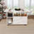 Multi-Functional Folding Table With Storage Shelves And Wheels, 47 Inch Foldable Dining Table For Small Spaces, Compact Desk For Kitchen, Dorm, Office(White)