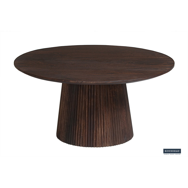 Miguel Solid Wood Coffee Table, Dark Brown, 38 cm x 80 cm x 80 cm