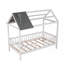 Lit en bois avec clôture, maisonnette de jeu confortable et amusante, rails décoratifs pour le bricolage, semi-fermé pour la sécurité-522402021