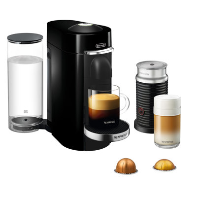 Nespresso VertuoPlus Deluxe Coffee and Espresso Maker with Aeroccino Milk Frother by De'Longhi