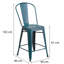 Blake Industrial Style Bar Chair - Set of 4 - Modern Metal Bar or Counter Height-945876839-945876836