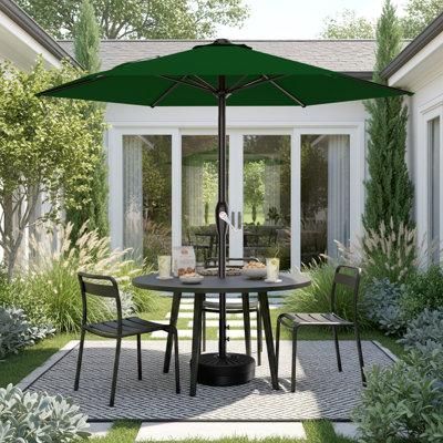  7.5FT Outdoor Patio Umbrella, Patio Umbrella, Metal Pole Umbrella with Push Button Crank