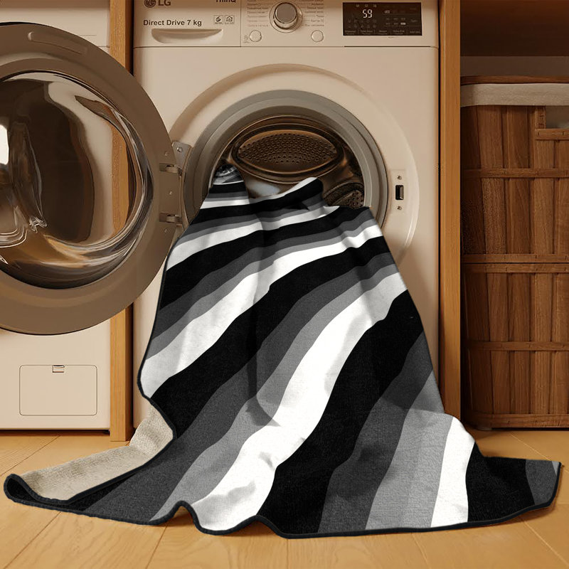 Tapis arc moderne gris élégant et lavable à la machine Paulett, Carré 5 pi