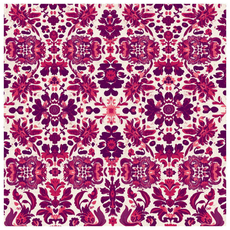 Pink Damask Pattern Comforter, Twin