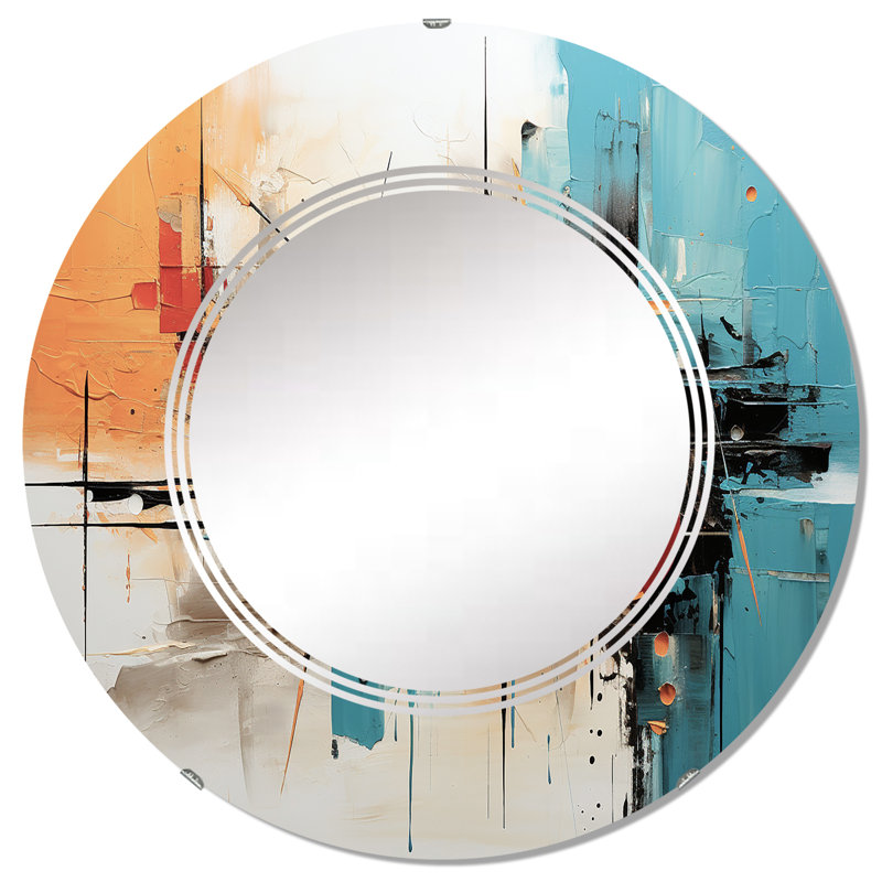 Shermann - Miroir mural moderne rond, 32 po x 32 po