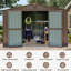 10'x8' Metal Garden Shed - Waterproof, -proof Lockable Double Door Brown For Backyard Storage Outdoor Material, Waterproof With Lock Lawn