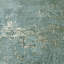 Distressed Greyish Green Mint Gold Metallic Faux Concrete Textured Wallpaper