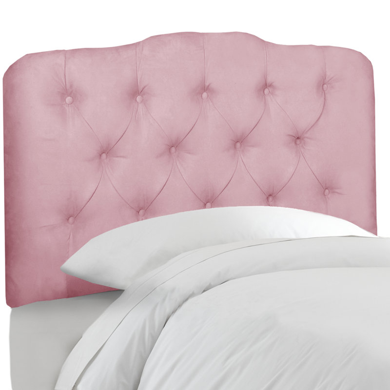 Tête de lit tapissier Roselare, Simple, Microsuède rose clair