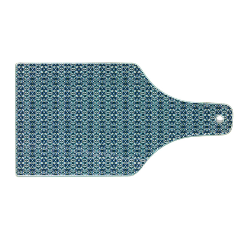 Multicolor Rectangular Tempered Glass Cutting Board with Handle