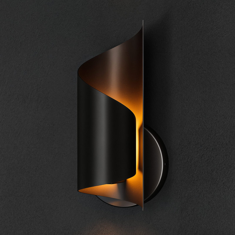 Arindra Iron Modern Wall Sconce with Novelty Shade and Metal Frame, Brown (right-twist)