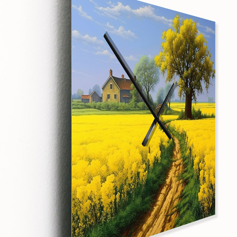 Horloges murales campagne jaune champ de campagne I - campagne, Petit