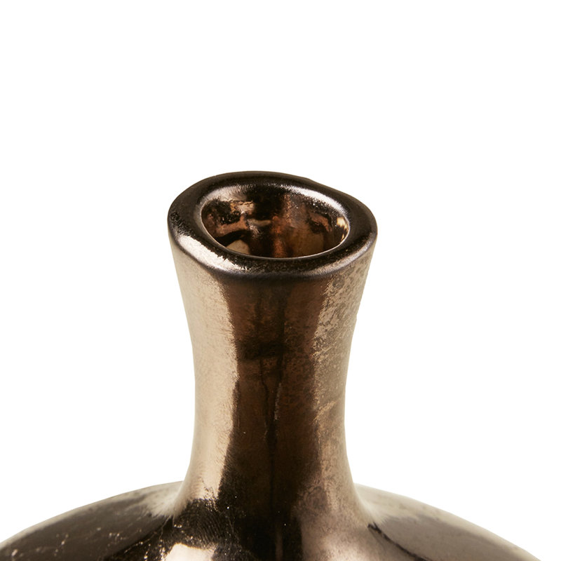 3 vases décoratifs en céramique en miroir -, fait à la main, riche éclat, dimensions variables pour la décoration intérieure de la pièce, superbe finition métallique, différentes tailles, décor de table approprié