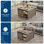 Table basse carrée de style ferme de 80 cm avec grand compartiment de rangement dissimulé, table centrale rustique aspect bois pour salon, grise