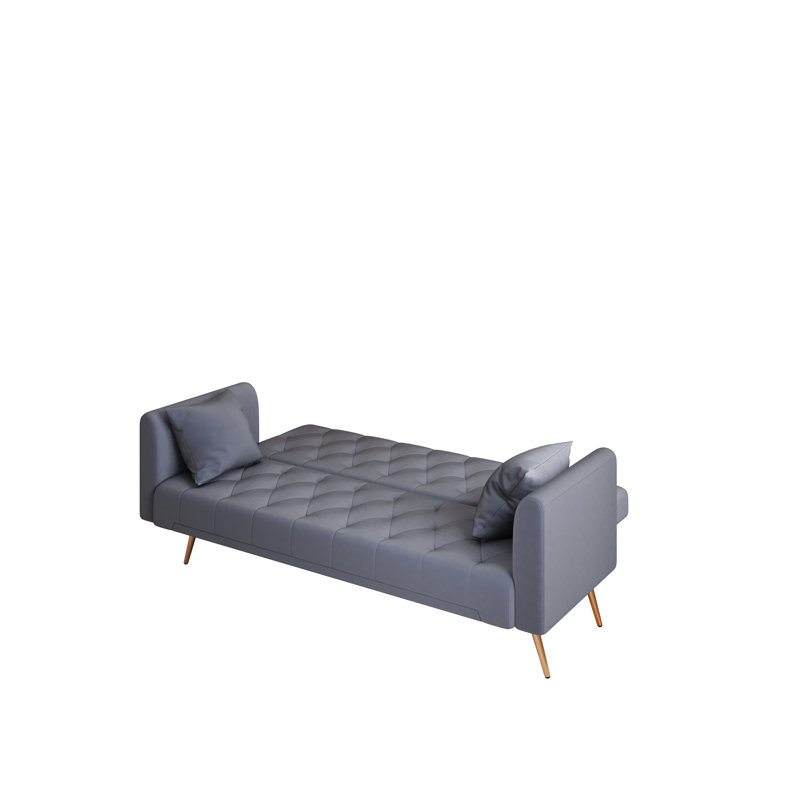 71-inch Bed With Velvet, Gray Color, Suited For Small Spaces, 3 Adjustable Postures, Solid Wood Frame, Easy To Install, 600lbs Capacity