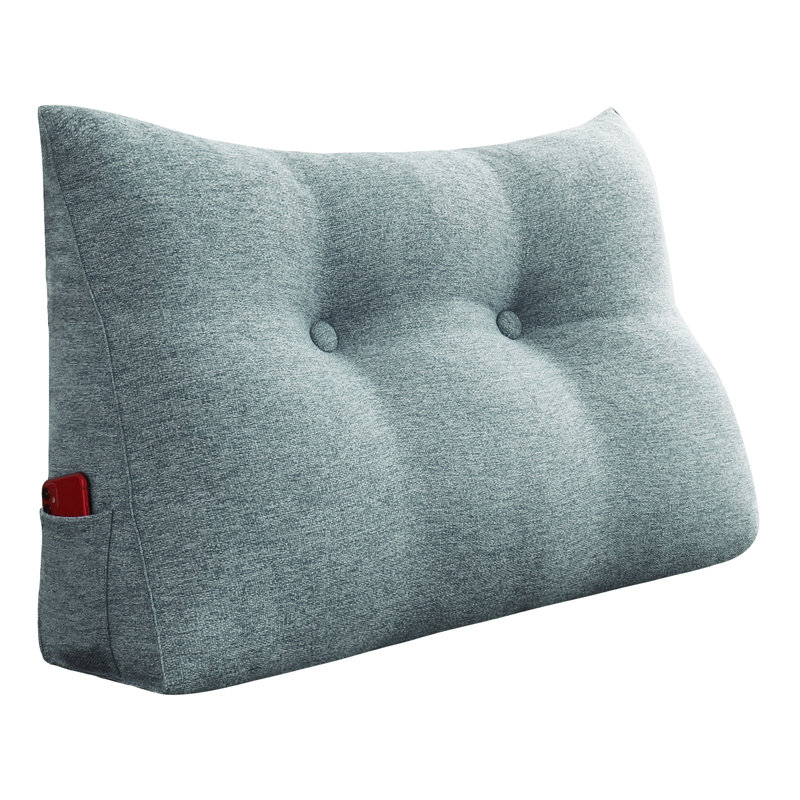 Reading Headboard Pillow , 50cm H x 80cm W, Grey