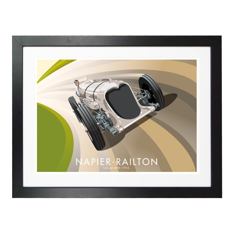 Napier-Railton by Stephen Millership - Print, Black, 33.5 cm H x 43.5 cm W x 2.2 cm D